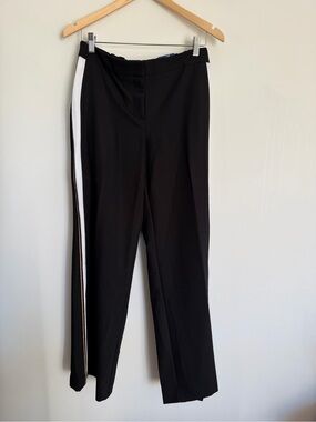 APT. 9 Wide Leg Trouser Pant | Black with Side Stripe | Size 12 | NWT